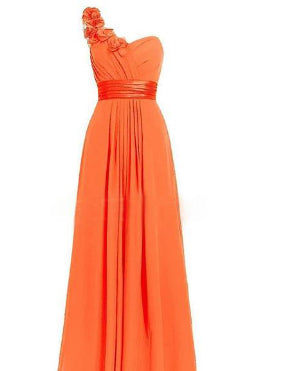 Vestido Largo Escotado con Cuello Diagonal Multicolor sin Mangas - Image 10