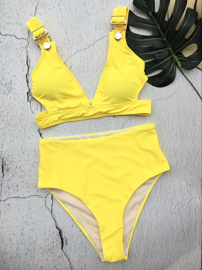 Bikini Sexy de Color Sólido para Mujer - Image 10