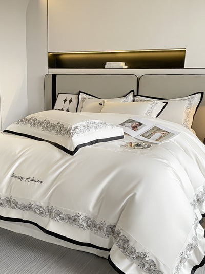 Juego de Cama 4 Piezas Algodón Pima 120 Hilos con Bordado Elegante - Image 15