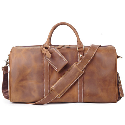 Bolsa de Viaje Retro en Cuero Crazy Horse Estilo Europeo Americano para Hombre - Image 11