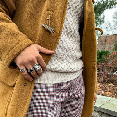 Abrigo de Lana Clásico con Botones de Cuerno para Hombre - Image 9