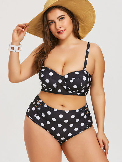 Bikini Retro de Lunares Talle Alto Acolchado para Tallas Grandes - Image 8