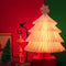 Lámpara LED de Árbol Navideño Plegable de Madera con Luces Coloridas