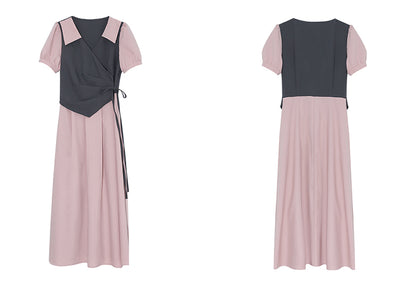 Vestido Camiseta Falso Dos Piezas Verano para Mujer - Image 4