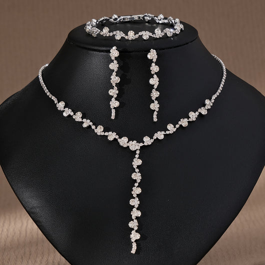 Conjunto de Aretes y Collar con Perlas y Cristales para Mujer - Image 13