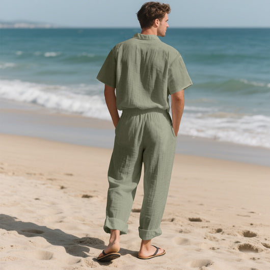 Conjunto de Playa: Polo Casual con Botones y Shorts Cómodos - Image 15