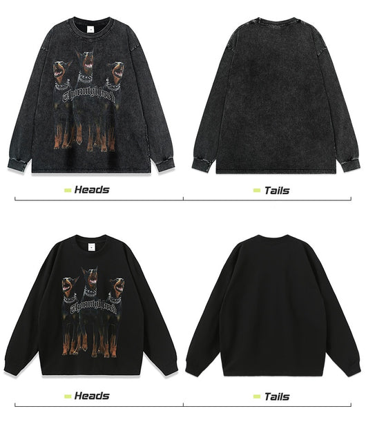 Playera Holgada Doberman Pinscher Estilo Urbano Desgastada para Hombre y Mujer - Image 16