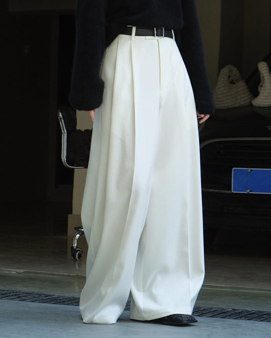 Pantalón de Traje Mujer con Pliegues 3D y Corte Holgado Elegante - Image 14