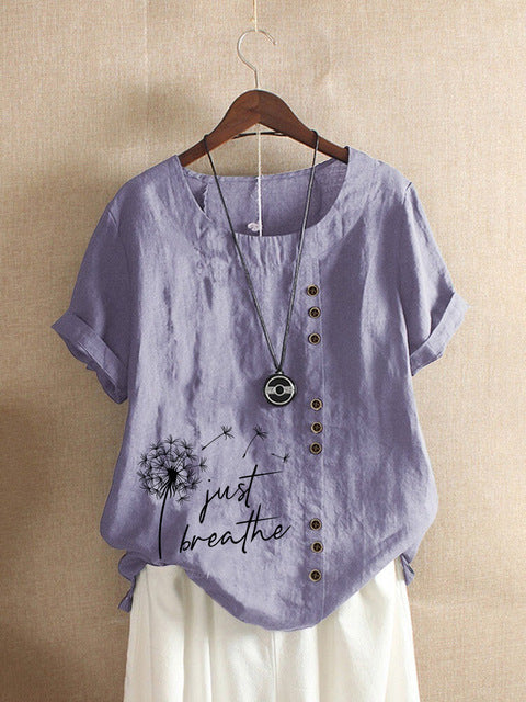 Camiseta Vintage Estampada Cuello Redondo para Verano - Image 22
