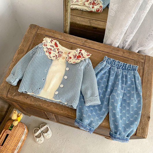 Cardigan de Lana Tejida con Encaje para Bebé - Image 12
