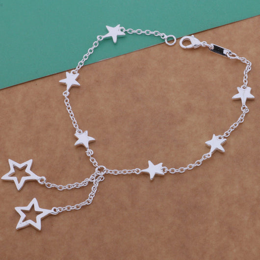 Conjunto de Joyería Plateada: Pulsera, Collar y Aretes Estrella - Image 15