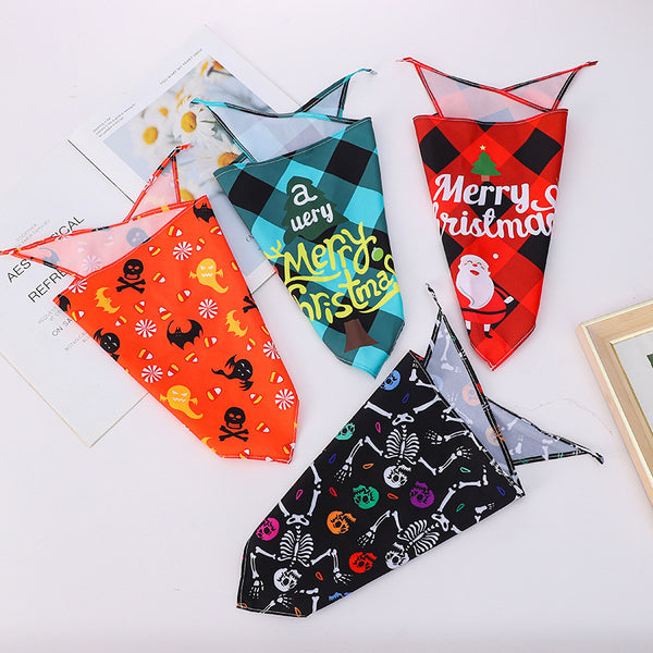Bufanda Estampada Halloween con Perros y Gatos