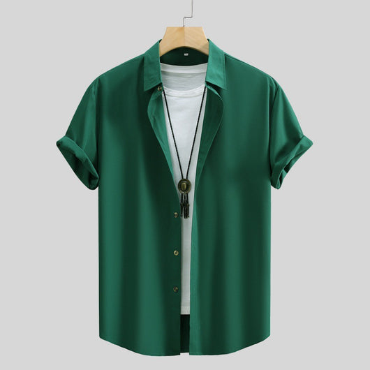 Camisa de Manga Corta Clásica para Hombre - Color Liso Verano - Image 6