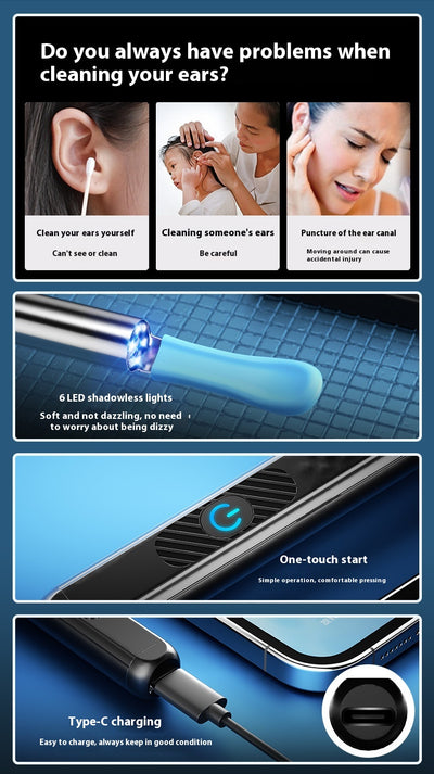 Otoscopio HD Impermeable con Luz LED y Función Limpieza de Oídos - Image 11