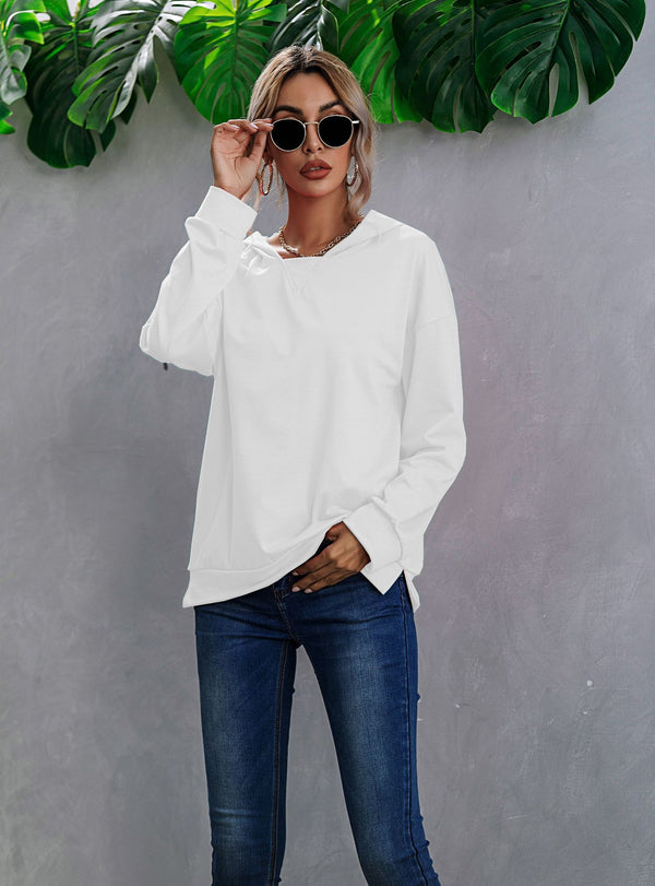 Sudadera con Capucha de Polar Bicolor para Mujer - Estilo Europeo y Americano