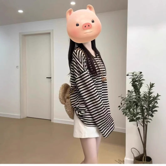 Blusa Rayada de Manga Larga con Protección Solar - Image 2