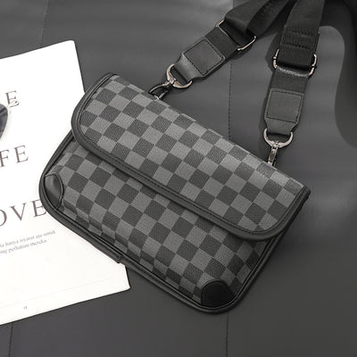 Bolso de Hombro Cuadros Piel Auténtica Estilo Urbano - Image 7