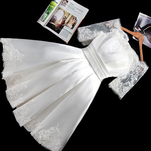 Vestido de Novia con Encaje y Hombros Descubiertos - Image 11