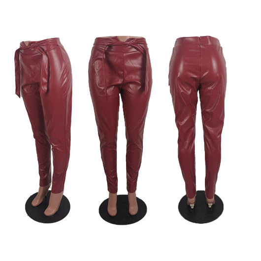 Pantalones de Cuero Casual Otoño-Invierno Estilo Europeo Americano - Image 14