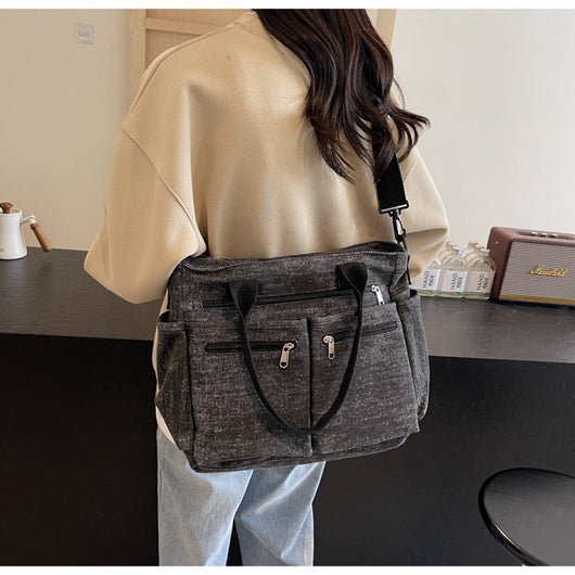 Bolso Tote de Mezclilla Retro Capacidad Extra para Mujer - Image 33