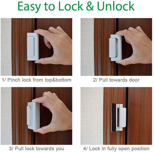 Cerradura de Seguridad Reforzada para Puertas Infantiles con Bisagra de Aluminio y Cierre Nocturno - Image 3