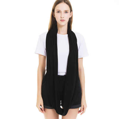 Pañuelo Funcional para Mujer con Bolsillo Cremallera y Jersey Liso - Image 51