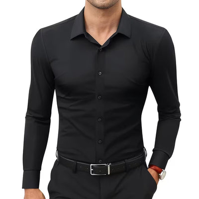 Camisa Ejecutiva Blanca Elástica para Hombre Talla Grande - Image 5