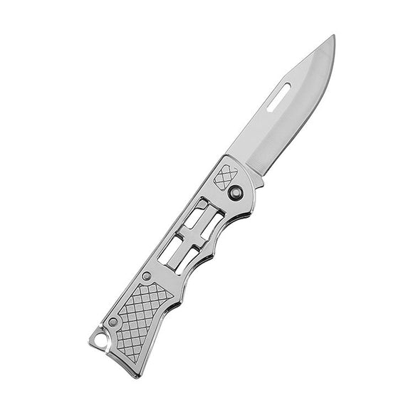 Cuchillo Plegable de Acero Inoxidable con Espejo y Luz LED para Camping