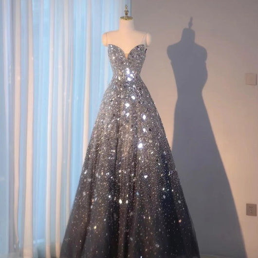 Vestido de Noche Azul Elegante para Bodas y Eventos - Image 4