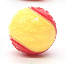 Orange and blue two-tone pet toy ball with textured surfaces for dog molar cleaning and training. - Image 9