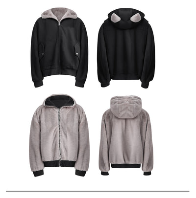 Suéter Hoodie Reversible de Algodón para Parejas - Abrigo de Montaña - Image 13