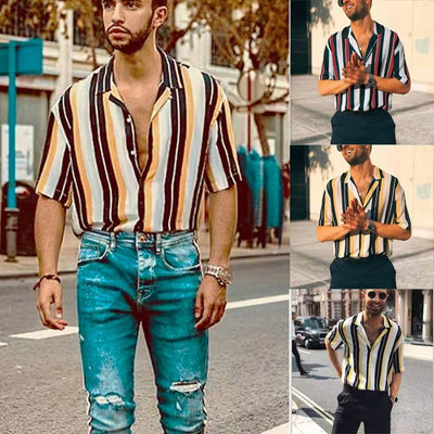 Camisa Casual de Hombre a Rayas con Botones - Image 11