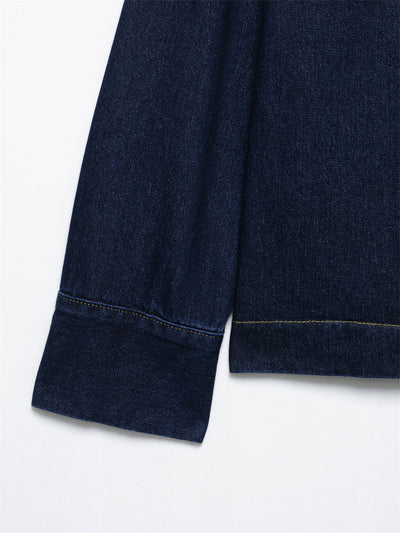 Conjunto Denim Vintage Azul Suelto - Camisa Manga Larga y Pantalón - Image 17
