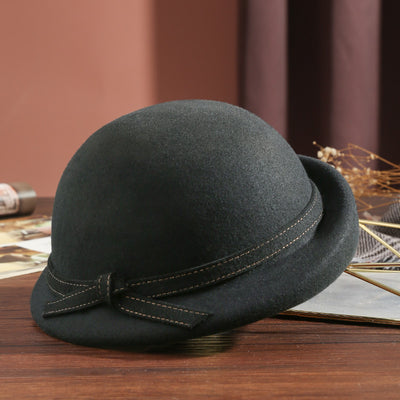 Sombrero de Fieltro Pura Lana con Lazo Elegante Estilo Británico - Image 4