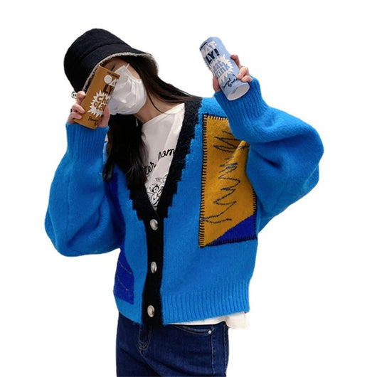Chaqueta Tejida Suelta de Manga Larga Estilo Coreano para Mujer - Image 9
