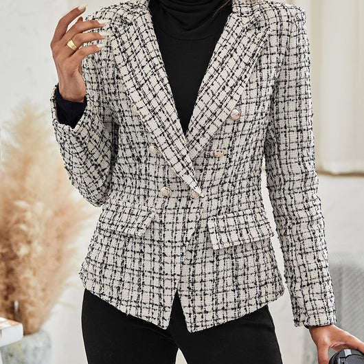 Blazer Cuadros Elegante Doble Botonadura - Image 7