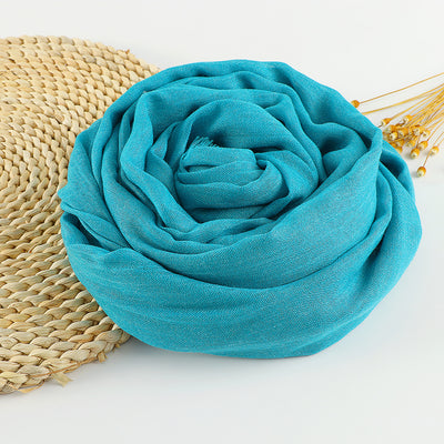 Pañuelo Artístico de Algodón y Lino en Colores Puros para Mujer - Image 22