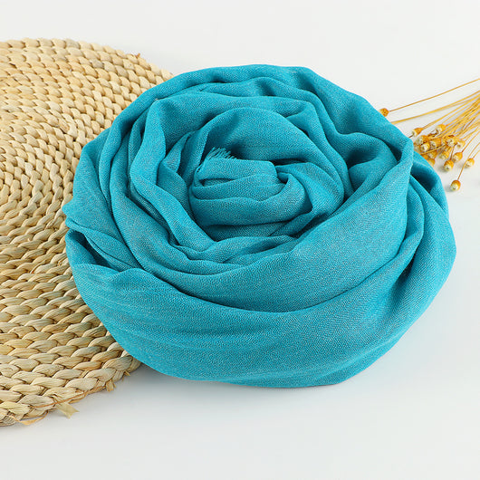 Pañuelo Artístico de Algodón y Lino en Colores Puros para Mujer - Image 22