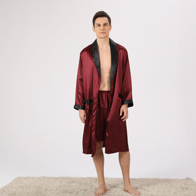 Pijama de Seda para Hombre - Conjunto Shorts y Camiseta - Image 3