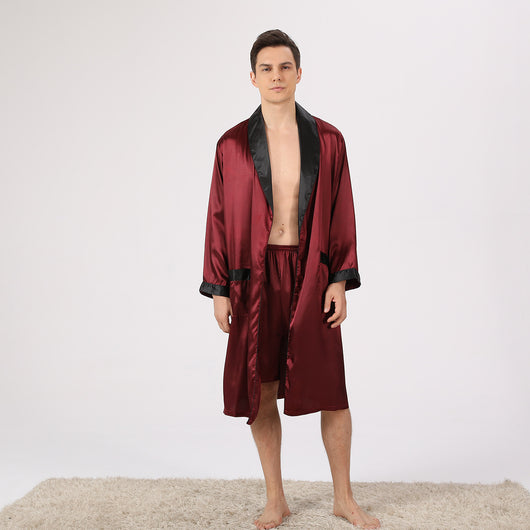 Pijama de Seda para Hombre - Conjunto Shorts y Camiseta - Image 3