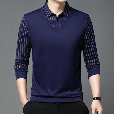 Suéter Tipo Camisa Falsa Dos Piezas para Hombre - Manga Larga Otoño - Image 10