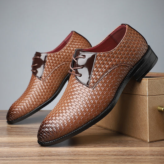 Zapatos Formales de Cuero para Hombre con Punta Afilada y Cordones - Image 3