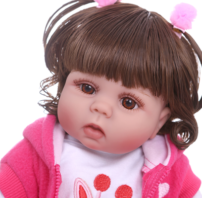 Muñeca Reborn Bebé de 49cm con Cabello Rizado y Cuerpo de Silicona Completa - Image 12