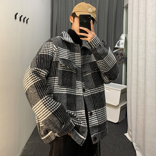 Chaqueta Cuadros Estilo Coreano para Hombre