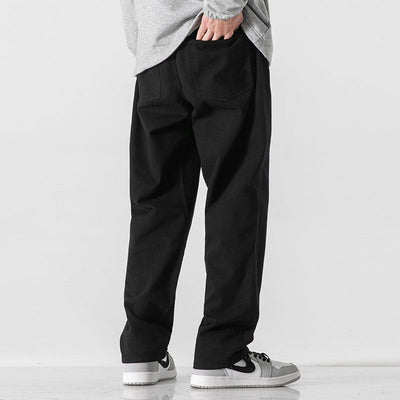 Pantalones Rectos Holgados de Color Sólido Estilo Retro - Image 3