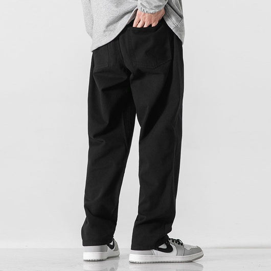 Pantalones Rectos Holgados de Color Sólido Estilo Retro - Image 3