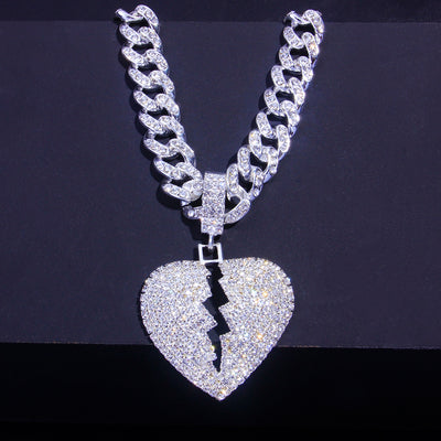 Collar Corazón Hip-Hop Cubano Estilo Europeo y Americano - Image 2