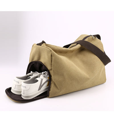 Bolsa Deportiva Retro Canvas de Gran Capacidad con Correa Cruzada - Image 3