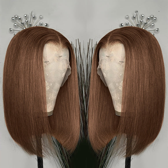 Peluca Bob Liso Frente de Encaje 13x4 de 10 Pulgadas