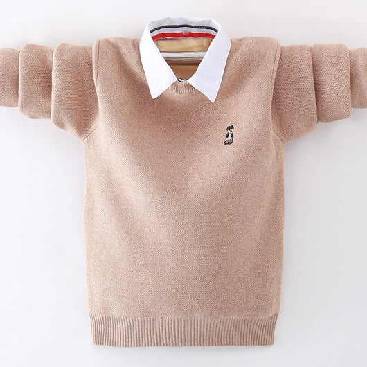 Suéter para Niño Estilo Camisa Integrada de Algodón - Image 8